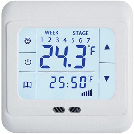 thermostat De Chauffage Lectrique 0-99 16000ma Ecran Tactile Lcd Thermostat De Chauffage Au Sol Rgulateur 16a Cble Chauffant Film Lectrique (1/5)