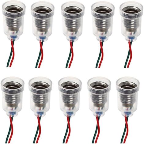 10pcs E10 Led Base Lampadaire (longueur Du Fil 20cm) Support D'ampoule Visser Douille Avec Fil Pour Circuits Exprimentaux Accessoires Pour Tests