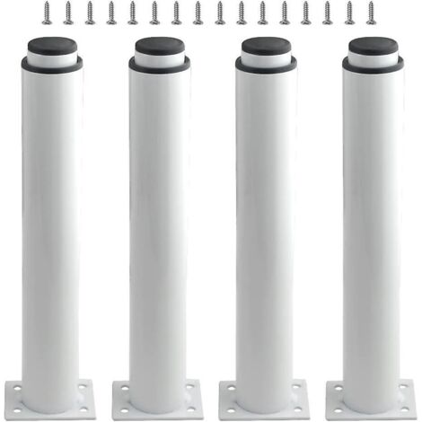 (25-42 Cm, Blanc) Jeu De 4 Pieds Mtalliques Robustes Et Rglables Pour Tables, Lits, Canaps (1/5)