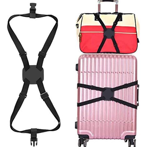 Sangle De Bagage Avec Boucle Anti-pincement, Ceinture De Fixation De Valise Haute Lasticit, Lastiques De Sac Rglables (1/5)
