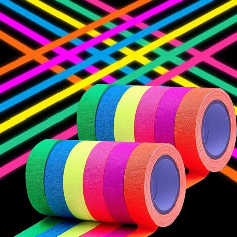 lot De 6 , Uv Fluorescente Non Ruban - Rubans Adhsifs Fluo Gaffer Par Rouleau Pour Halloween - Ruban Adhsif Fluorescent Pour Dcoration (1/5)