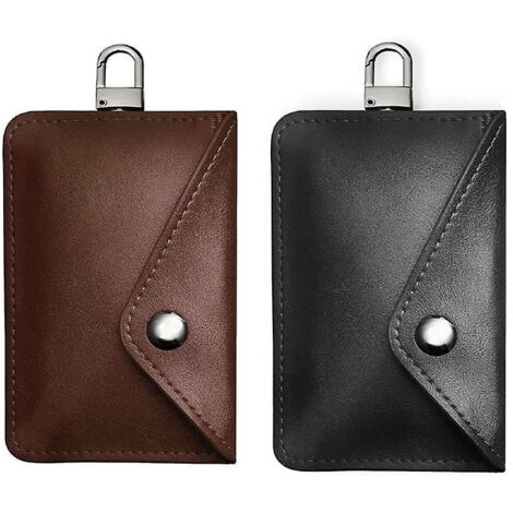 lot De 2 Pochettes Pour Cls De Voiture Faraday (une Noire Et Une Marron) - Pochette Pour Cls Royal Faraday Pour Blocage Rfid Pour Porte-cls Pochet (1/5)