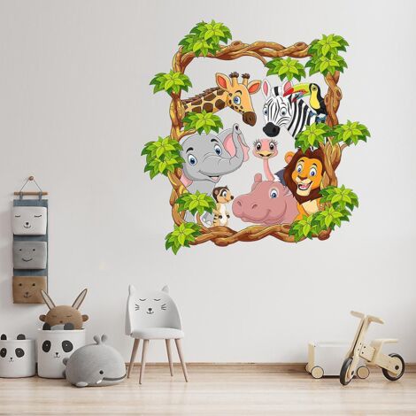 stickers Muraux Animaux Autocollants Muraux Mural Stickers Pour Chambre Salon Mur Tv (1/5)