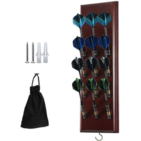 vin Rouge-jeux De Flchettes En Bois Massif Avec Tui De Rangement Pour Accessoires Compatible Avec Toutes Les Flchettes En Sisal Et Lectroniques, S (1/5)