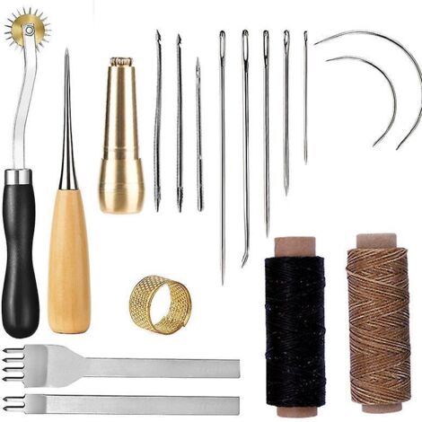 cuir Outils Kit Dequantit Voir Le Graphique Rparation  La Main Artisanat Cuir Fil Cir 8 Couleur Avec Aiguilles  Coudre Ciseaux Ruban  Mesurer Pour (1/5)