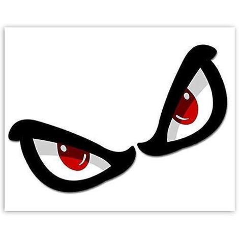 une Paire/ 2 X Autocollant Stickers Vinyle No Fear Eyes Paire Yeux Pour Ordinateur Portable Ipad Panneau Voyage Cadeau Voiture Fentre Porte Moto C (1/4)