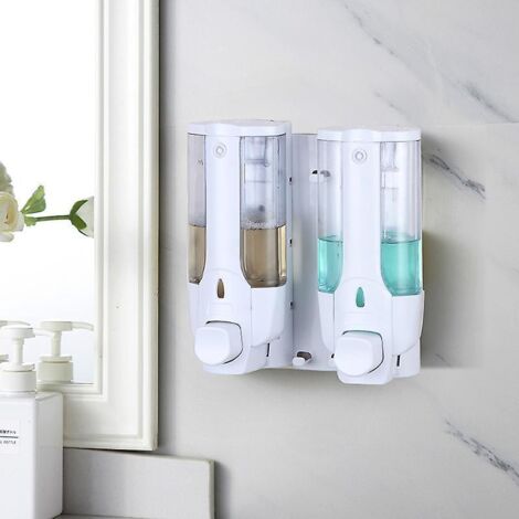 2x Distributeur De Savon Pour Montage Mural - Distributeur De Savon Mural Rechargeable - Distributeur Savon (blanc) (1/5)