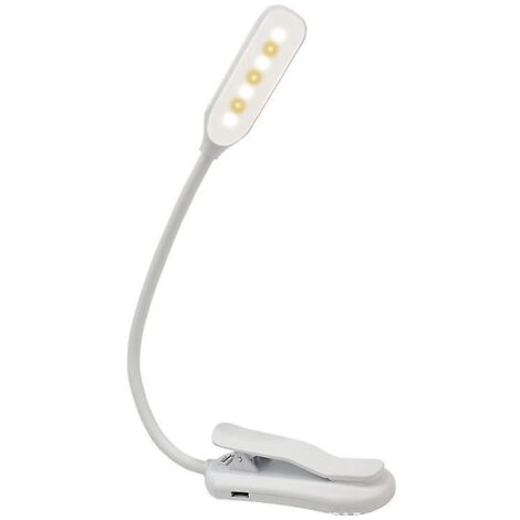 lampe De Bureau Pince Rechargeable Par Usb - Blanche Lampe De Bureau Pince Pour Livres 7 Led Lampe De Lecture Pour Tudiants Lampe De Protection (1/5)