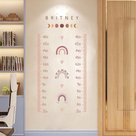 2 Pcs Rainbow Mesure Hauteur Wall Sticker Autocollants Muraux Mural Stickers Pour Chambre Salon Mur Tv (1/4)