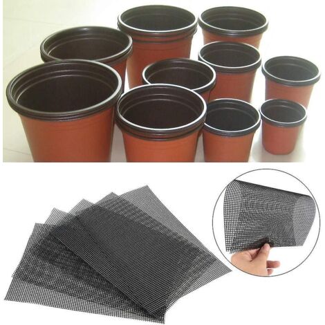 5 Piece Square Planter Mat 30 X 20 Cm, Planter Mat Gardening Mesh Planter, Black Mat Hole Mesh Mat Breathable Mesh Mat For Garden Plants, Bonsai G (1/5)