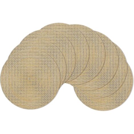 Set De Table, Lot De 6 , Kaki 38x38cmset De Table Rond Tress Lavable Napperons Rsistantes La Chaleur Pour Table De Salle Manger (1/5)