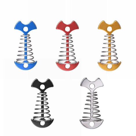 alliage D'aluminium Fishbone Tente Steakes,5 Pices Deck Anchor Piquets Camping Tente Pegs Avec Boucle Ressort Pour Accessoires De Pche En Plein A (1/5)