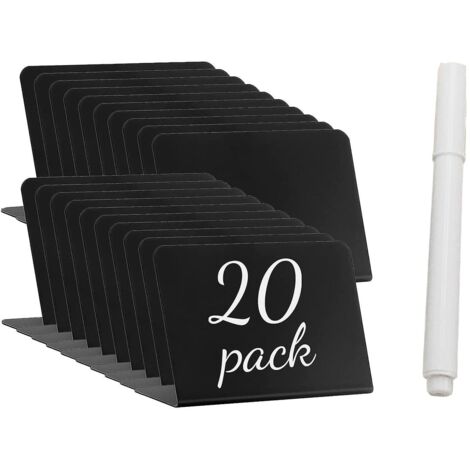 20 Mini Panneaux De Tableau Noir (avec Un Stylo), Petits Panneaux Noirs De 4 X 3 Pouces Mini Tableau Noir Pour Gteau Tiquette De Prix Alimentaire (1/5)