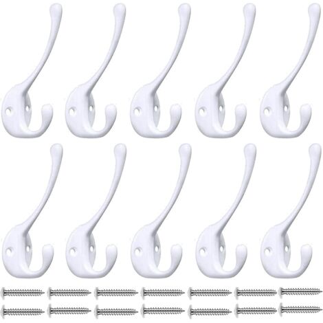 lot De 10 Crochets Muraux Modernes (blanc) Pour Vtements, Chapeau, Robe, Crochet Mural Pour Entre D'alle (1/5)