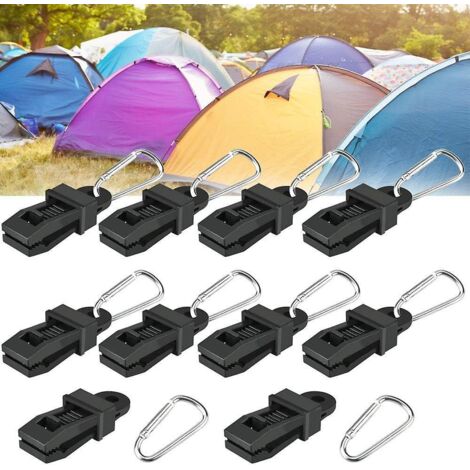 12 Pices Clip De Tente De Camping Rutilisable Clip De Bche En Plastique Tarp Clips Avec 12 Crochets Clip Coupe-vent Clip Pour Auvent De Tente, Cam (1/5)