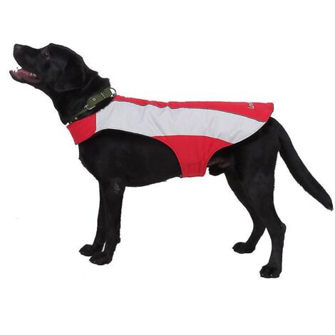 m Sweat  Capuche Large Warm Cotton Dog Sweatshirt Pet Sweater Costume Dog Jacket Coat Jumpsuit, Red & White (1/5)