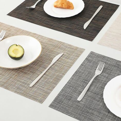Lot De 4 Sets De Table(30x45cm), Tiss Lavable Napperons Pour Cuisine Ou Pour Table Manger Rsiste La Chaleur Antidrapant Fait En Vinyle (1/5)
