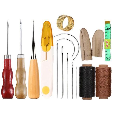 cuir Outils Kit Dequantit Voir Le Graphique Rparation  La Main Artisanat Cuir Fil Cir 8 Couleur Avec Aiguilles  Coudre Ciseaux Ruban  Mesurer Pour (1/5)