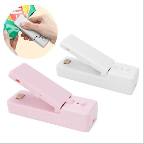 lot De 2 Mini Scelleur,2 En 1 Scelleuse De Sacs Mini Heat Sealer Avec Cutter, Avec Aimant, Scelleuse Manuelle Portable Pour Sacs Plastiques Avec M (1/5)