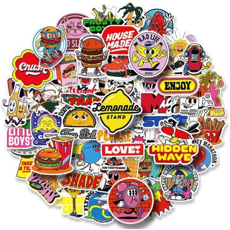 100x Food Text Mix Americana Sticker Mobile Computer Luggage Mug (1/5)