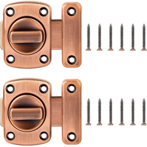 2 Pices Loquet De Porte Scurit Rotatif Serrure De Verrou De Porte Loquet Porte En Alliage De Zinc Serrure De Porte Tournante Avec Vis Pour Porte D (1/5)