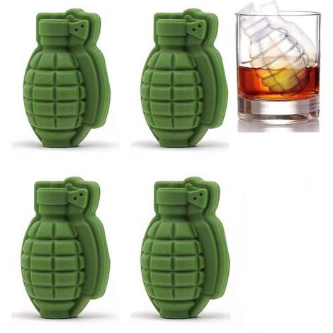 4 X Silicone Bacs Glaons Forme De Grenade 3d Moule Glaons Moules De Plateau De Gteau Moules Glace En Silicone Pour Whisky Scotch Cocktails Caf (1/5)