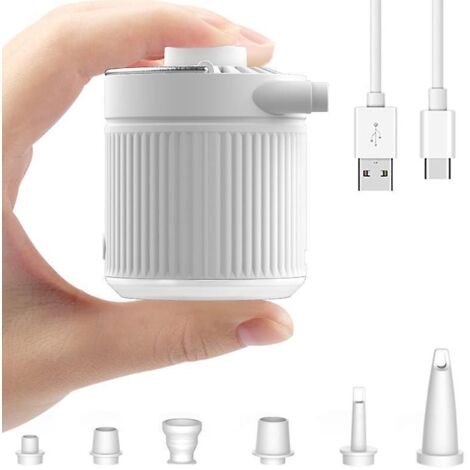 mini Gonfleur Et Dgonfleur Portable Pour Matelas Pneumatiques, 1200mah, Petite Pompe Air De Voyage Rechargeable Par Usb Avec Lumire Led, Pour Bou (1/5)