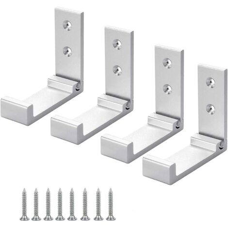 4 Pices (argent) Crochet De Suspension Mural En Alliage D'aluminium Patres Pliables 90 Avec Vis Pour Armoire De Porte Murale Cuisine Salle De Ba (1/5)