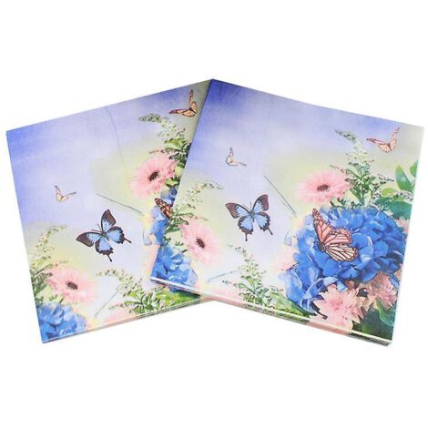 lot De 40 Serviettes En Papier Colores-papier De Soie Imprim Color Papier De Soie Papillon, Bricolage, Origami, Pour La Gastronomie, Anniversair (1/5)