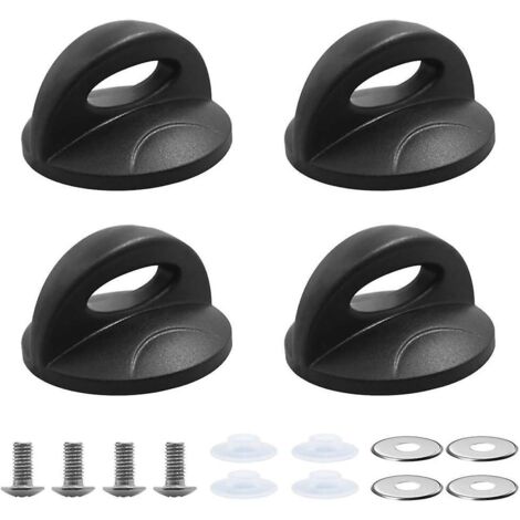 lot De 4 Noir Boutons De Couvercle De Casserole, Poignes De Remplacement Universelles Pour Couvercles De Casserole, Casserole, Couvercle En Verre (1/5)