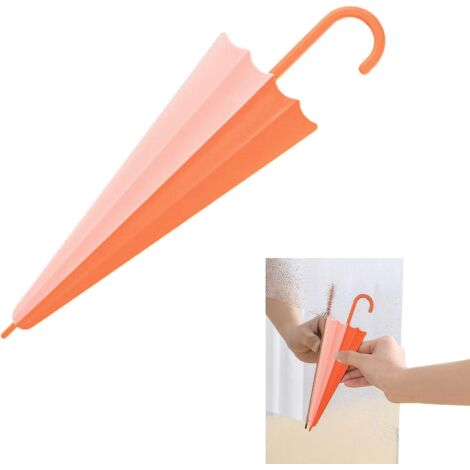 essuie-glace Parapluie Design - Orange, Essuie-glace Pour Miroir De Salle De Bain Avec Crochet, Essuie-verre (1/5)