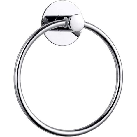 porte Serviette Adhesif Salle De Bain Fort Anneau Porte-serviette, Acier Inoxydable, Le Chrom (1/5)
