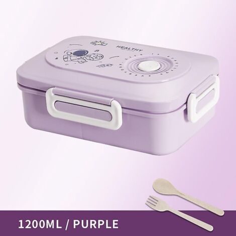 1200ml Cute Wind Astronaut Lunch Box (purple), Bento Box, Lunch Box Pour Tudiants, Employs De Bureau, Micro-ondable (1/5)