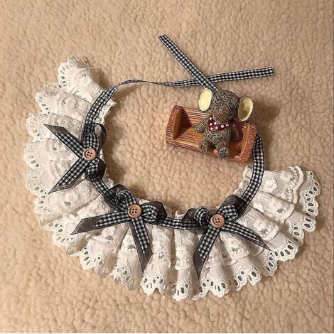 (noir)petit Bavoir Broderie Triangle Vtements La Mode Costume Avec Rglable Scraft Bavoirs Pour Animaux De Compagnie Chiens Accessoires Classique (1/3)