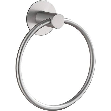 (bross)porte Serviette Adhesif Salle De Bain Fort Anneau Porte-serviette, Acier Inoxydable, Le Chrom (1/5)