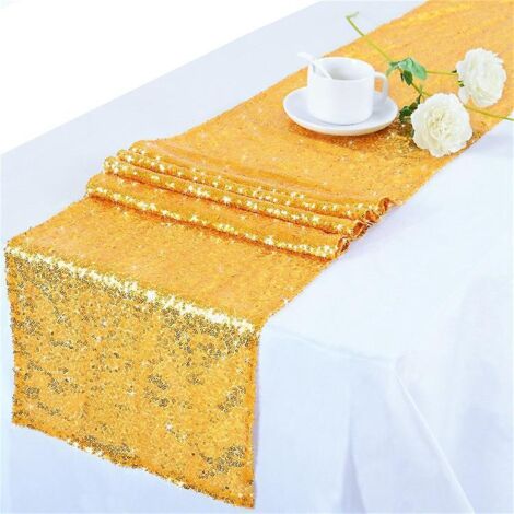 30180cmchemin De Table Paillettes Rondes Paillettes Tissu Pour Mariage Fte D'anniversaire Baby Showers Nappe Dcoration (1/5)