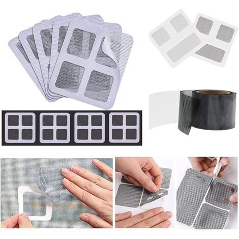 patch De Rparation Pour Cloison Sche V48 Pices,patch De Rparation De Trou De Mur Rsistant Sche Pour La Rparation De Moustiquaires De Portes Et De (1/5)