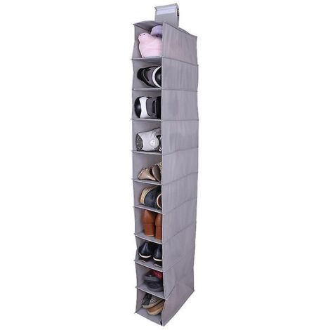 1 Tagre Chaussures Rangement Suspendu Pour Chaussures Avec 10 Casiers Tagre Suspendre Pour Un Rangement Parfait Des Portefeuilles, Sacs Ou Cha (1/5)