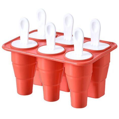 rouge-moule  Glaons En Silicone De Qualit Alimentaire Avec Couvercle Pour Rfrigrateur Domestique Artefact Cratif De Fabrication De Glaons De Petit (1/5)