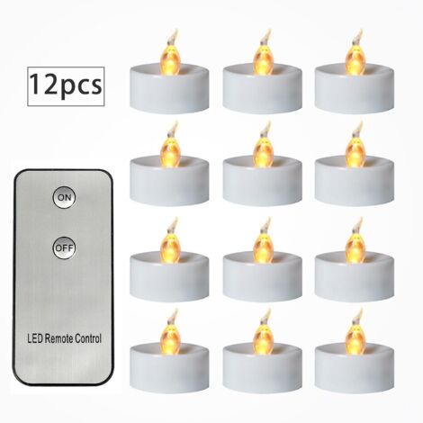 lot De 12 Bougies Led (botier Blanc, Blanc Chaud), Bougies Chauffe-plat Sans Flamme, Scintillantes Et Claires, 100+ Heures De Lumire Lectrique (1/4)
