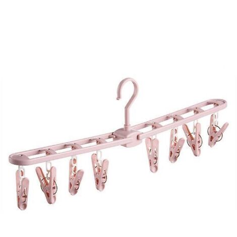 cintre De Voyage Pour Vtements Pliable (rose Avec Pinces) Shorts Jupes Chemises Chaussettes Cintres Placard Antidrapant Cintres Pour L'organisatio (1/5)