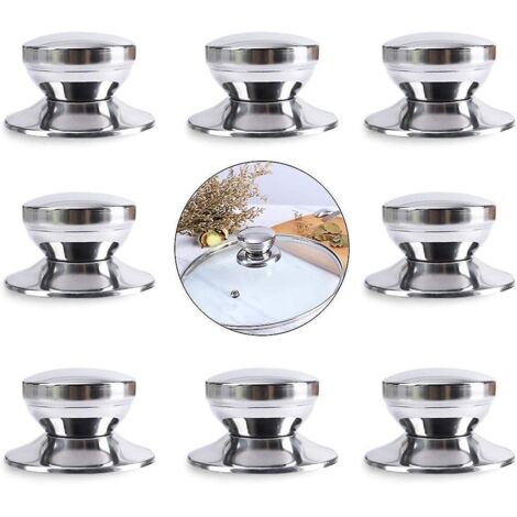 8 Pcs Poigne De Bouton De Couvercle De Casserole En Acier Inoxydable, Poigne De Bouton De Couvercle De Pot Avec Vis,pices De Rechange Pour Ustensi (1/5)