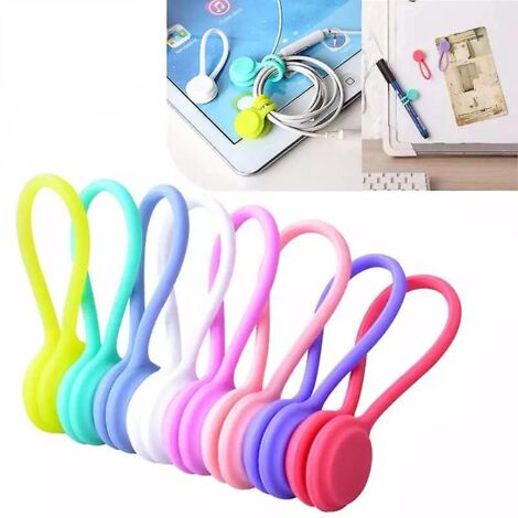 enrouleur Magntique,8 Pices Enrouleurs De Cbles Magntiques, Clips Pour Casque/cble Usb,pour Casque, Cble Usb, Cuisine Domestique Et Utilisation Sc (1/5)