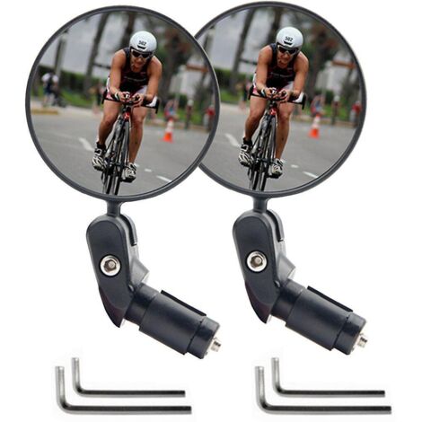 2pcs (noir) Rtroviseur Vlo,rtroviseur De Vlo Guidon Hd Miroir Convexe 360 Rglable,pour Vlo,vtt,trotinette Electrique (1/5)