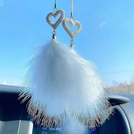voiture Suspendue Plumes D'amour Ornement Miroir De Voiture Suspendu Pendentif Pendentif Voiture Intrieur Dcoration Automatique Accessoires (1/3)