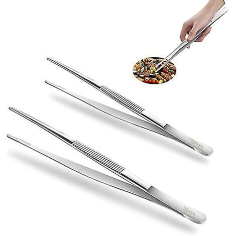 2 Pices Pinces Cuisinepince Cuisine Inoxpince Barbecuepince De Cuisine 2 Tailles 20 Cm30 Cm,conception En Forme De Dent De La Dent, Saisie Solide, (1/5)