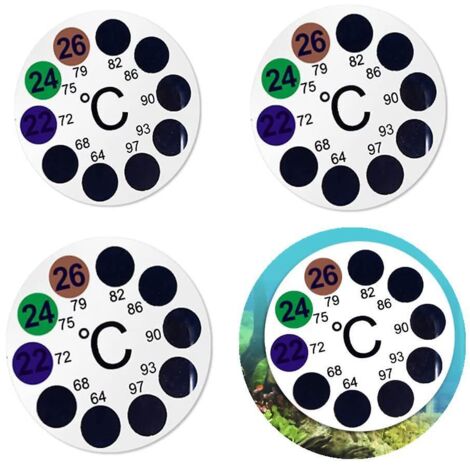 4 Pices Thermomtre D'aquarium Rond Thermomtre Autocollant Thermomtre Autocollant De Temprature Numrique Thermomtre D'aquarium Pour Aquariums Et Aq (1/5)