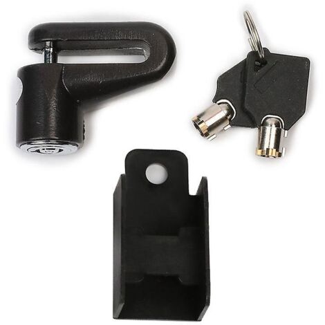 serrure Disque, 1 Pice Noire Serrure De Moto Disque, Serrure De Frein Disque Tanche, Cadenas Avec 2 Cls Et Une Pochette De Transport Pour La Sc (1/5)