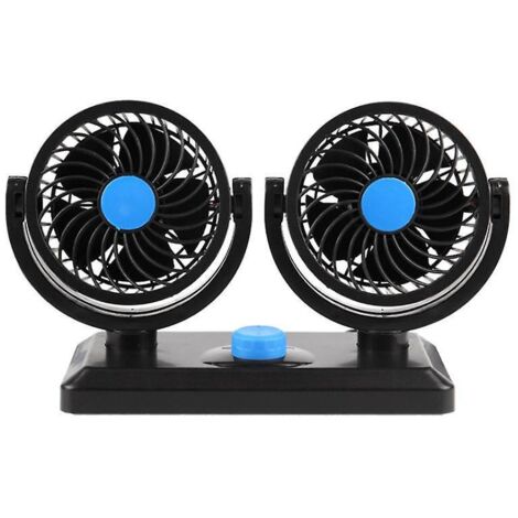 12v Ventilateur De Refroidissement De Voiture Lectrique 360 Rotatif Double Ttes Ventilateur De Circulation D'air Rotation Manuelle 2 Vitesses. (p (1/5)