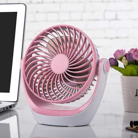 (rose) Petit Ventilateur De Bureau Usb, Flux D'air Puissant Et Fonctionnement Silencieux, Mini Ventilateur De Refroidissement Portable 3 Vitesses